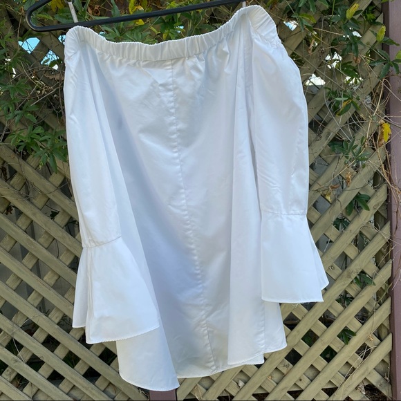 🤍 Sussan - White, Off-shoulder cotton blouse AUS 8 - Picture 2 of 4